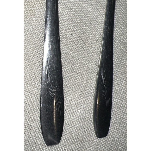 3 Vintage Stainless Spoons by Wallace PINEHURST PINECONE DESIGN MCM Eames Era - Picture 2 of 5